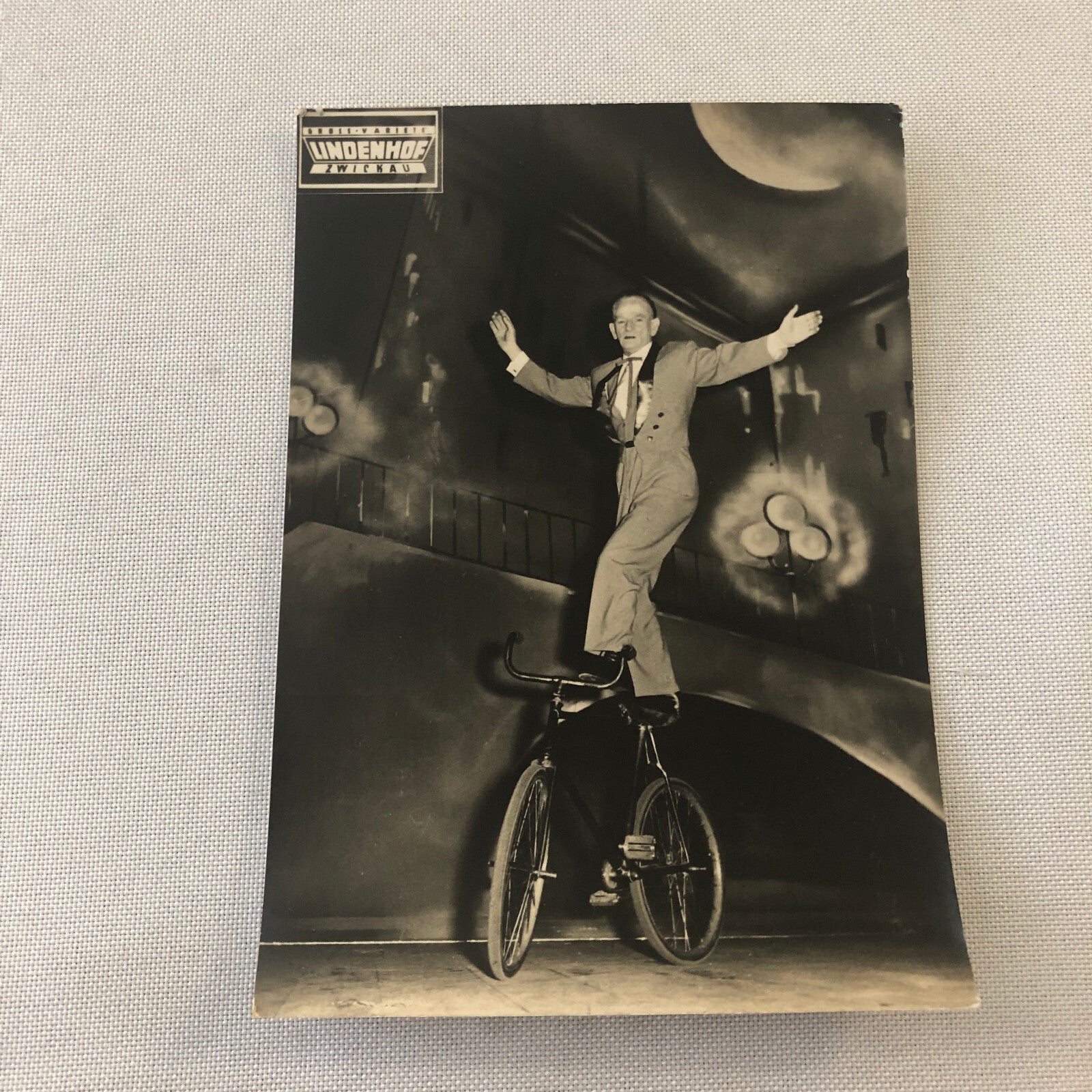 Circus Performer Vintage Photo Photograph Bicycle Balancing Act Berlin Germany