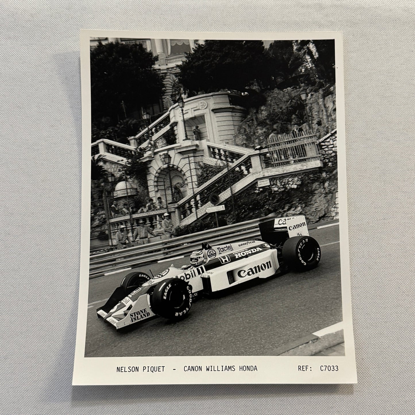 Nelson Piquet Canon Williams Honda Racing Car Press Photo Photograph Print