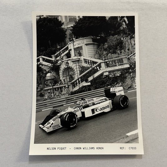 Nelson Piquet Canon Williams Honda Racing Car Press Photo Photograph Print