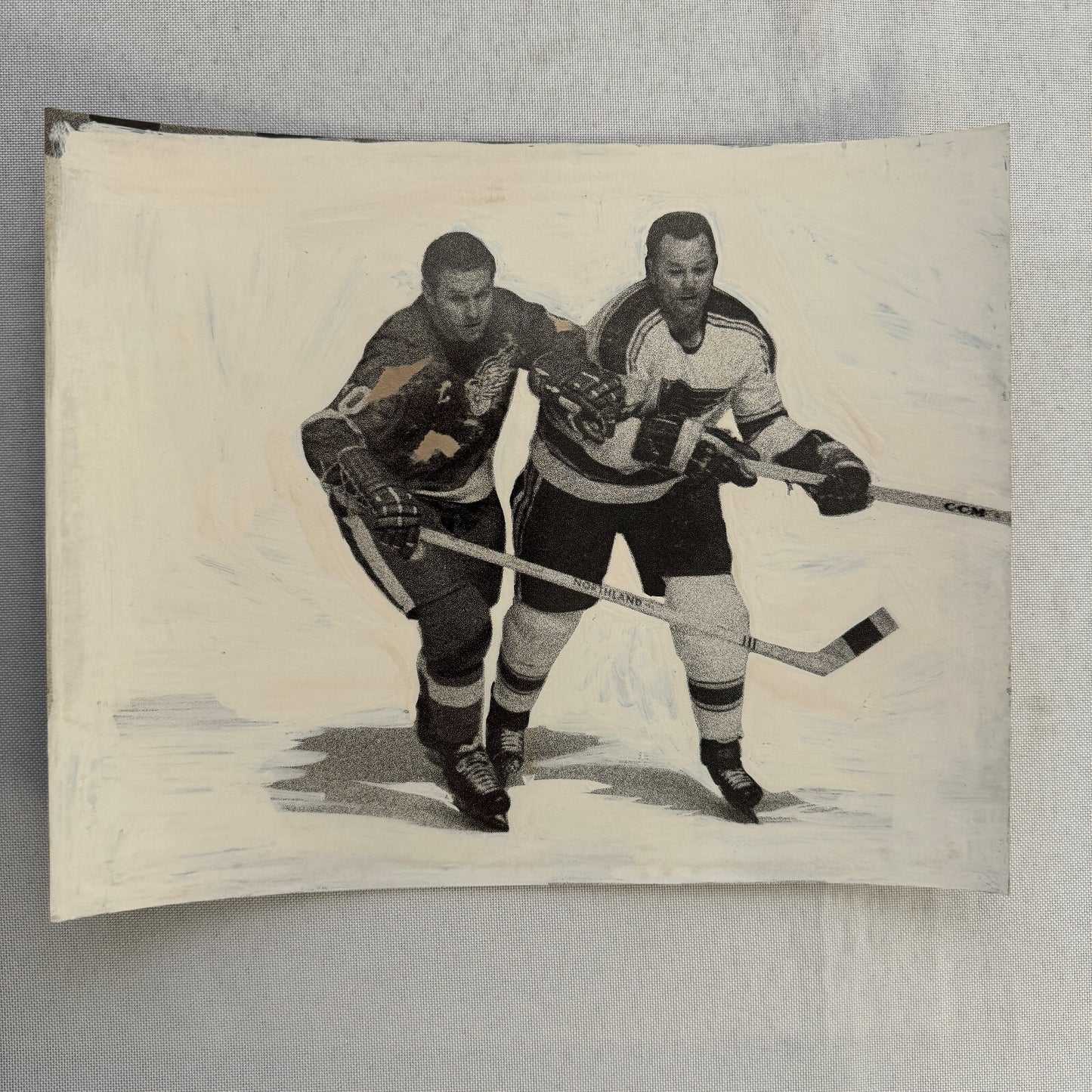 Hockey Player Photo Photograph Vintage Mockup Alex Delvecchio Doug Harvey