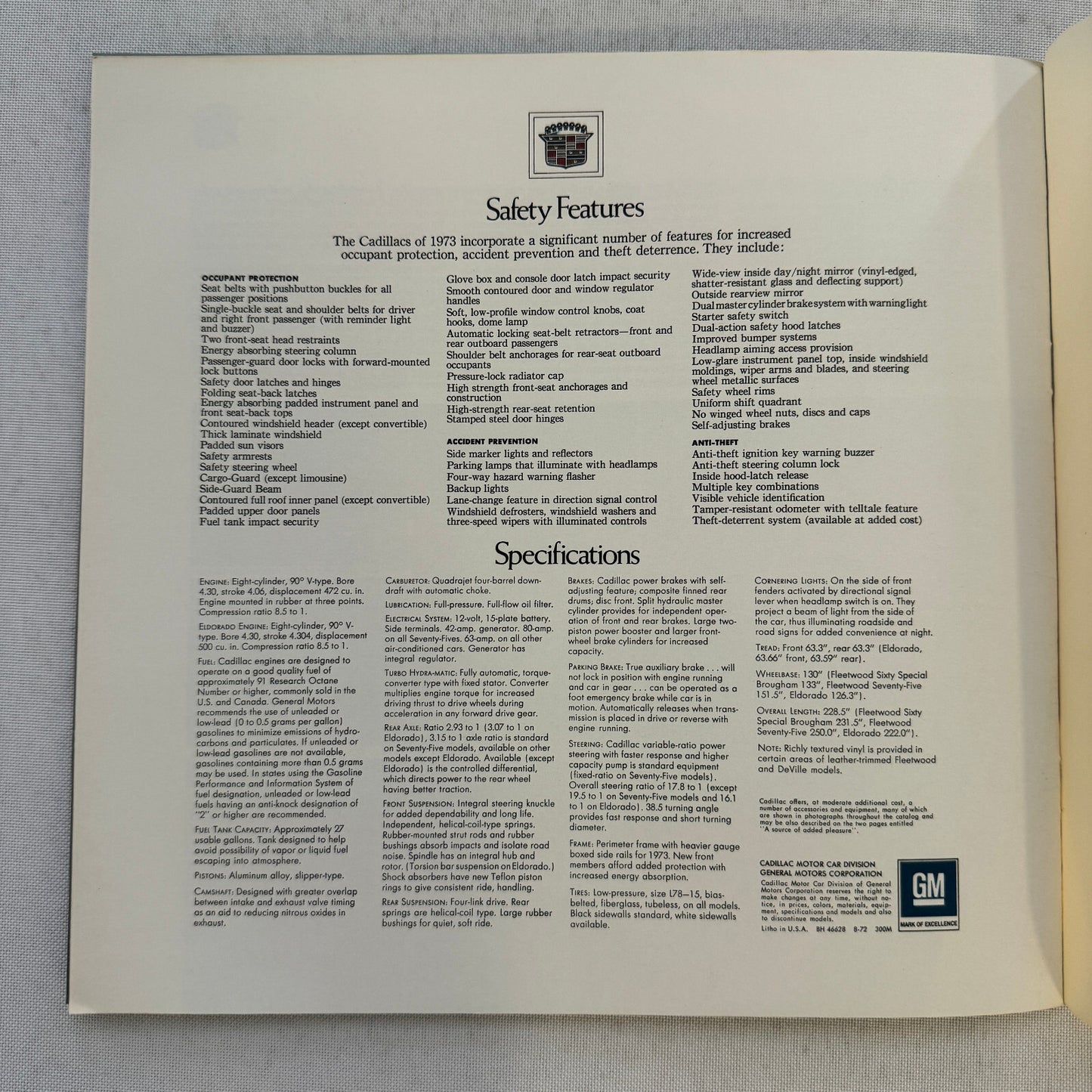 1973 Cadillac Sales Brochure Catalog Fleetwood Brougham Eldorado Coupe DeVille +