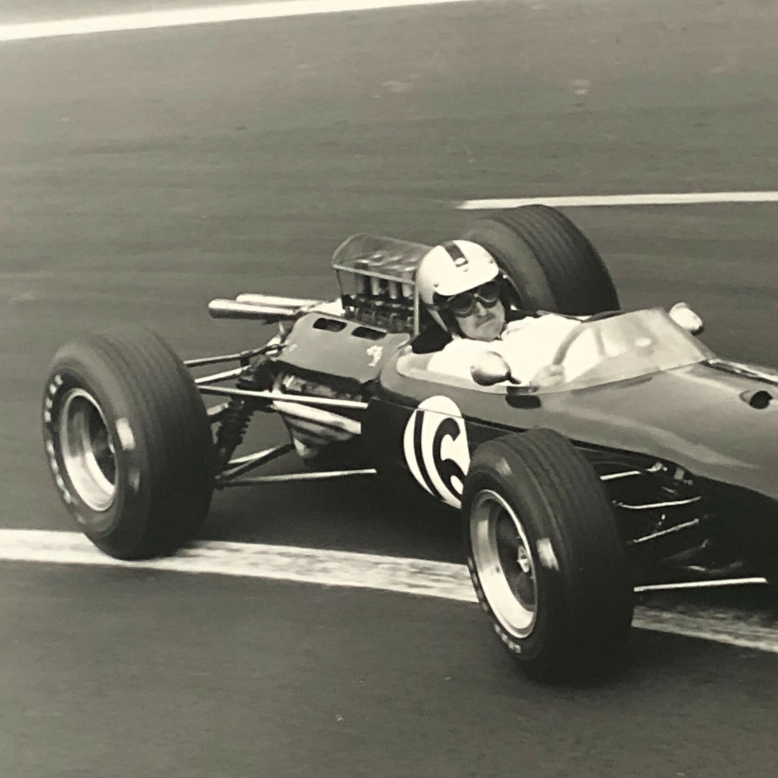 Vintage Racing Photo Photograph Denny Hulme French Grand Prix 1965 Goodyear 