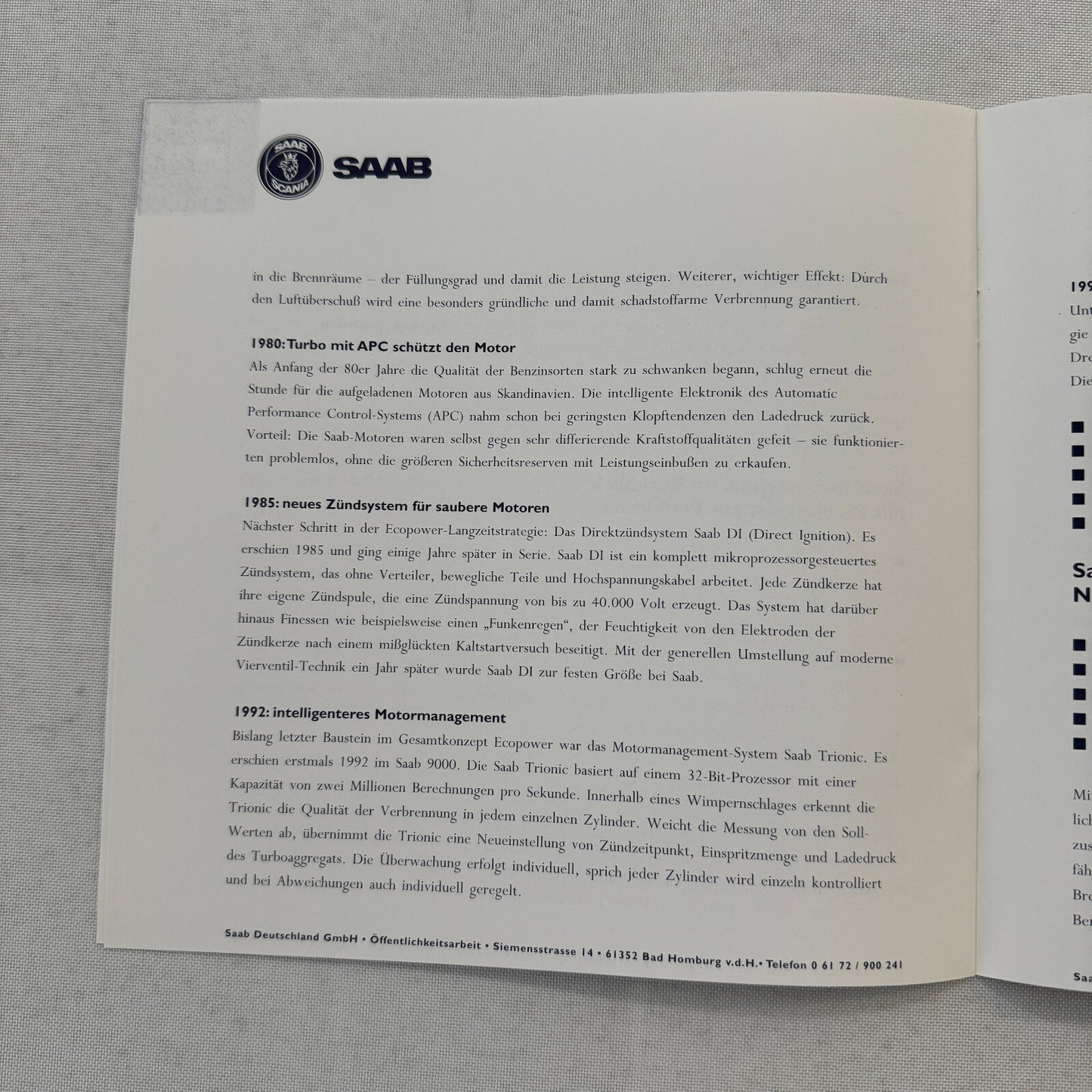 1996 Saab Factory Press Kit Photos Saab 900 Saab 9000 German Text