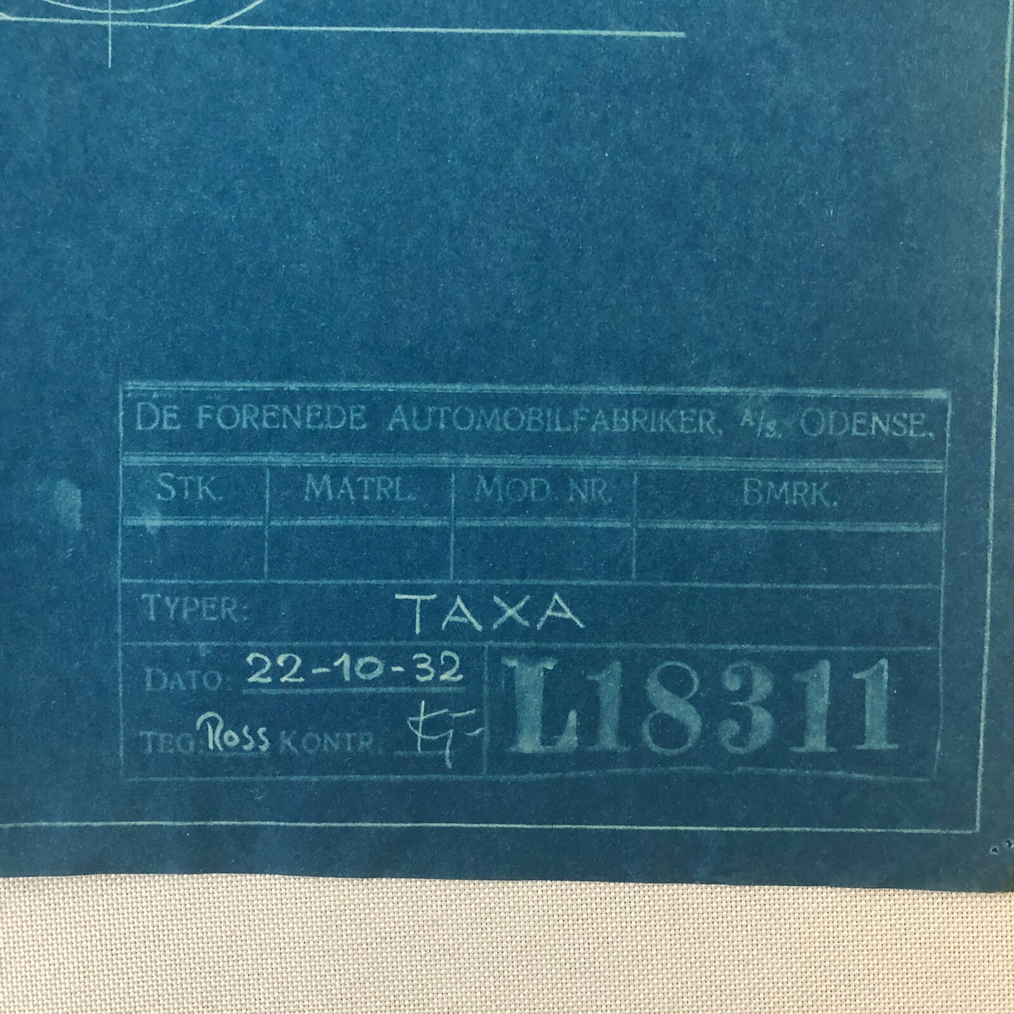 1932 Coachbuilder Car Design Blueprint Rendering Blue Print Taxi Body Style