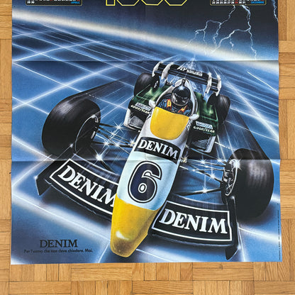 1985 Denim F1 Formula One Racing Championship Poster