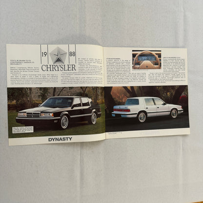 1988 Chrysler Dynasty Car Sales Brochure Catalog Advertising