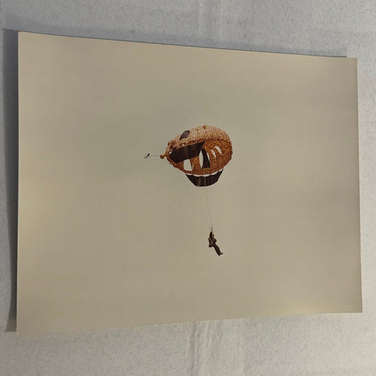 Vintage Skydiving Parachute Photo Large Format Aviation Photograph 1970s-80s
