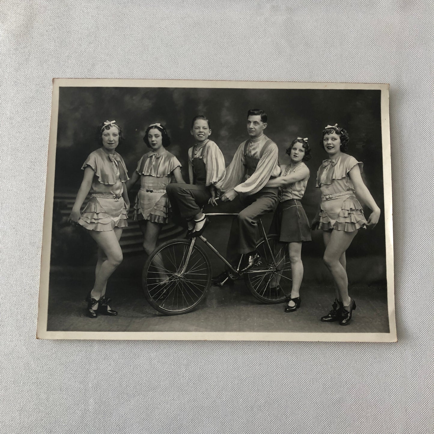 Circus Performers in Costume with Bicycle Vintage Photo Photograph Print