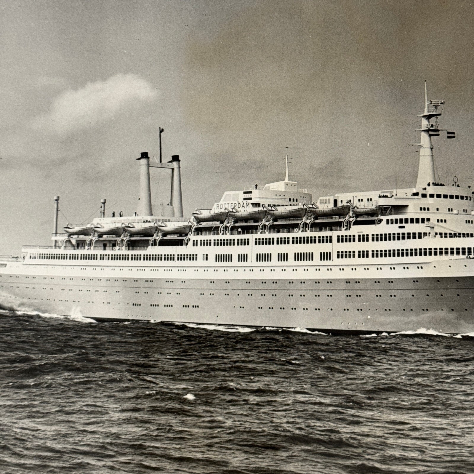 Vintage Ship Boat Photo Photograph Print SS Rotterdam Holland America Line