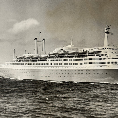 Vintage Ship Boat Photo Photograph Print SS Rotterdam Holland America Line