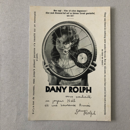 Circus Performer Unicycle Monocycle Act Postcard Post Card Dany Rolph Signed