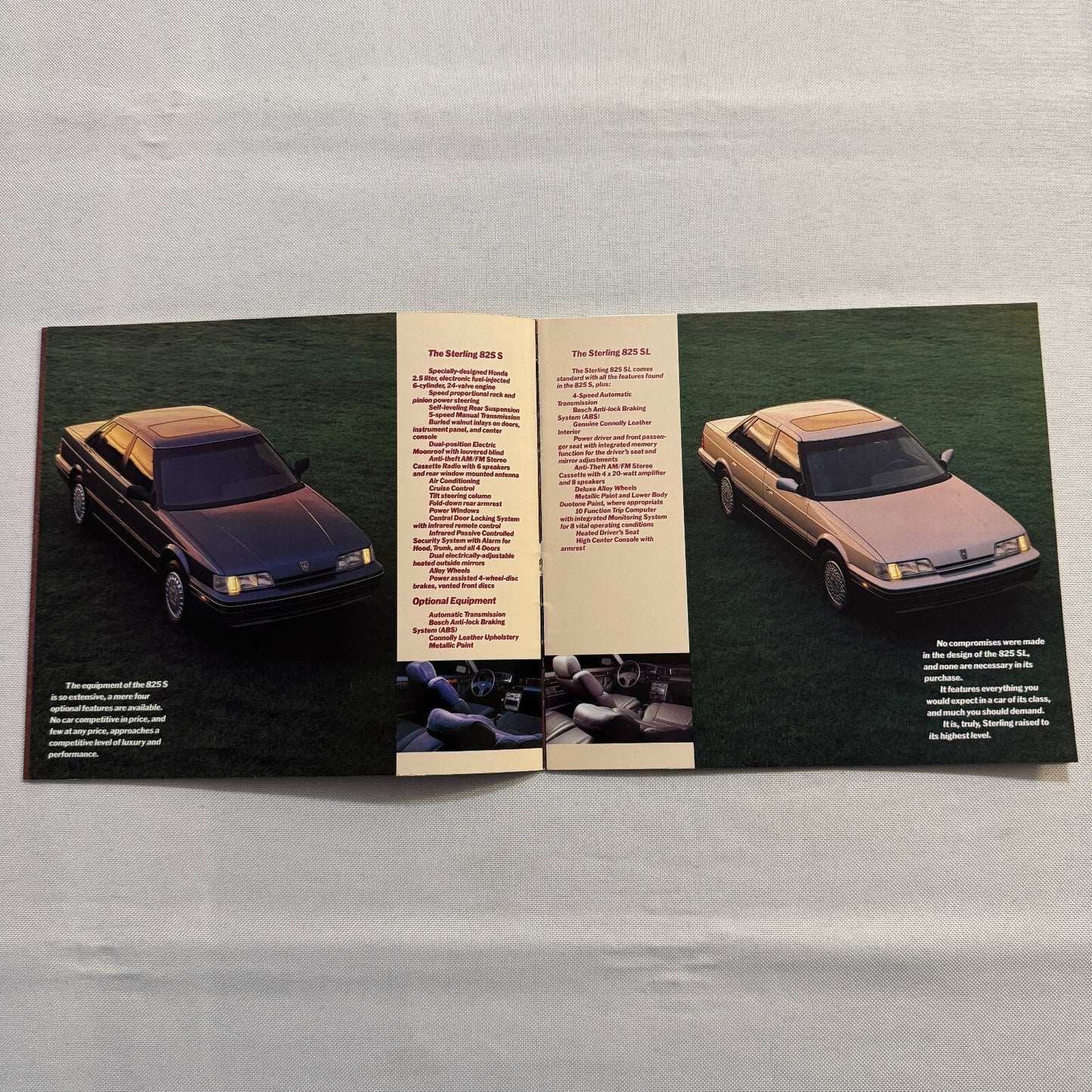 Sterling 825S and 825SL Car Sales Brochure Catalog Advertising Sterling 825 S SL