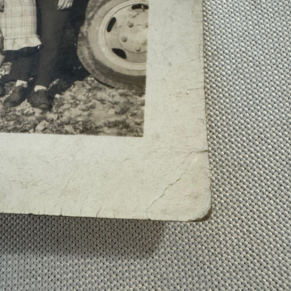 Vintage Photo Photograph Print People with Truck Couple Man Woman Snapshot