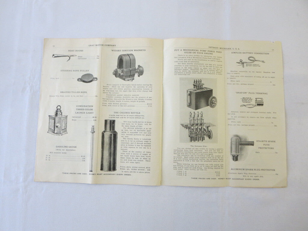 1909 Gray Motor Company Boat & Engine Accessory Sales Brochure Catalog 