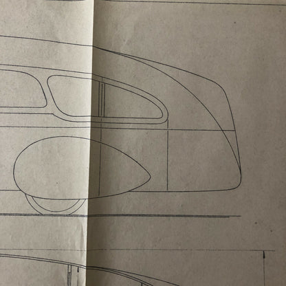 1936 Coachbuilder Bus Design Blueprint Rendering Blue Print Coach Bus Truck
