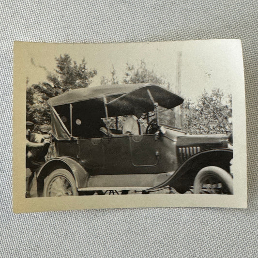 Vintage Car Photo Photograph Print People with Automobile Snapshot