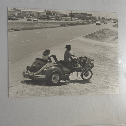 Vintage Volkswagen Beetle Trike Motorcycle VW Photo Photograph Print Custom