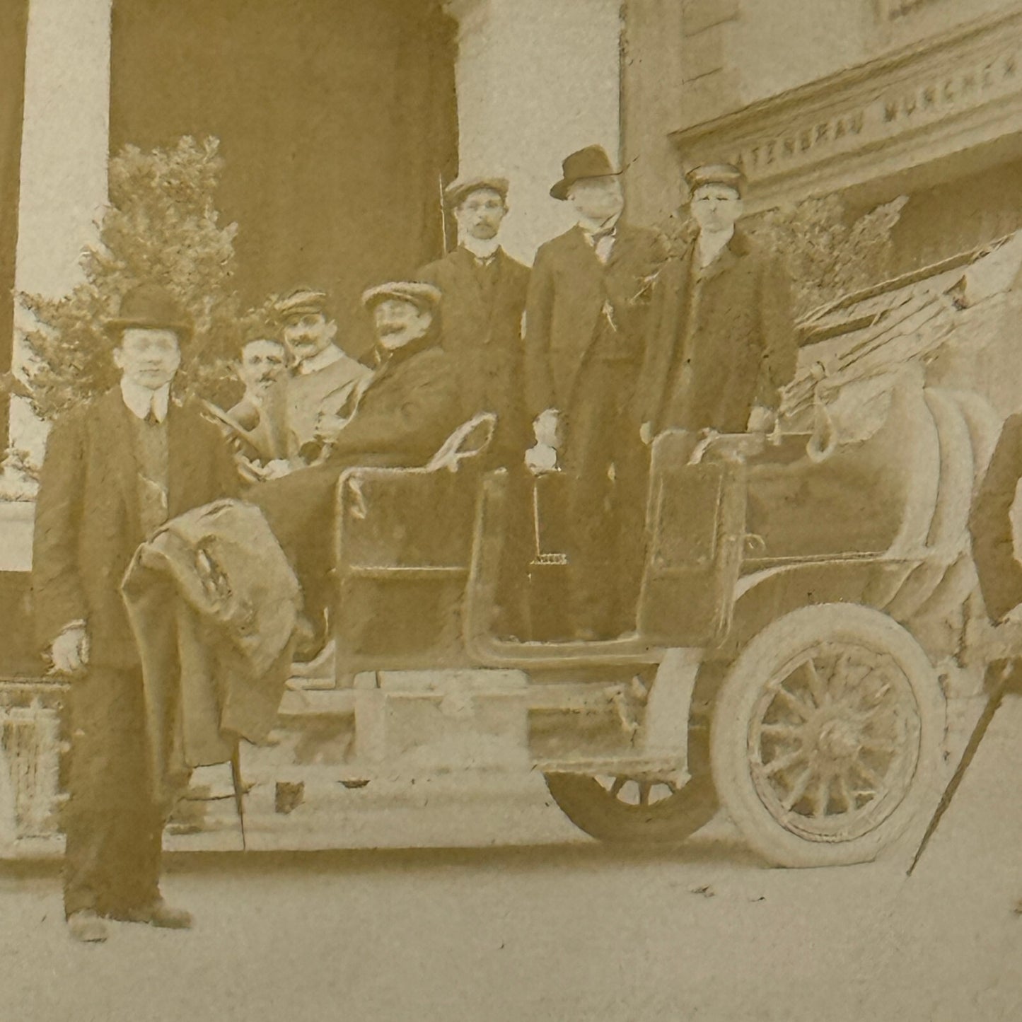 Vintage Photograph Photo Men with Antique Car Early Automobile