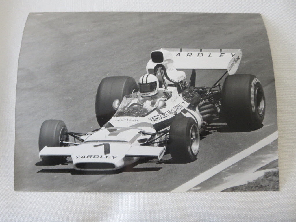 Vintage 1973 Brazilian Grand Prix Racing Photograph Photo Denny Hulme McLaren