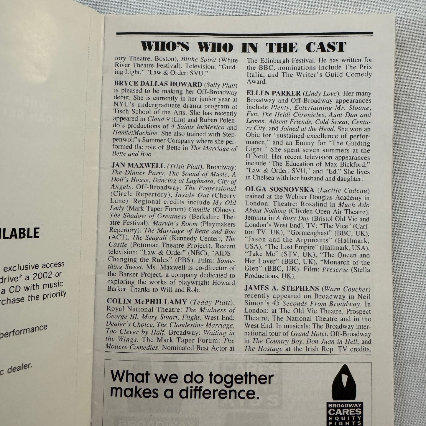 HOUSE Cast Signed Playbill 2002 Autographed Ron Howard Bryce Dallas Howard
