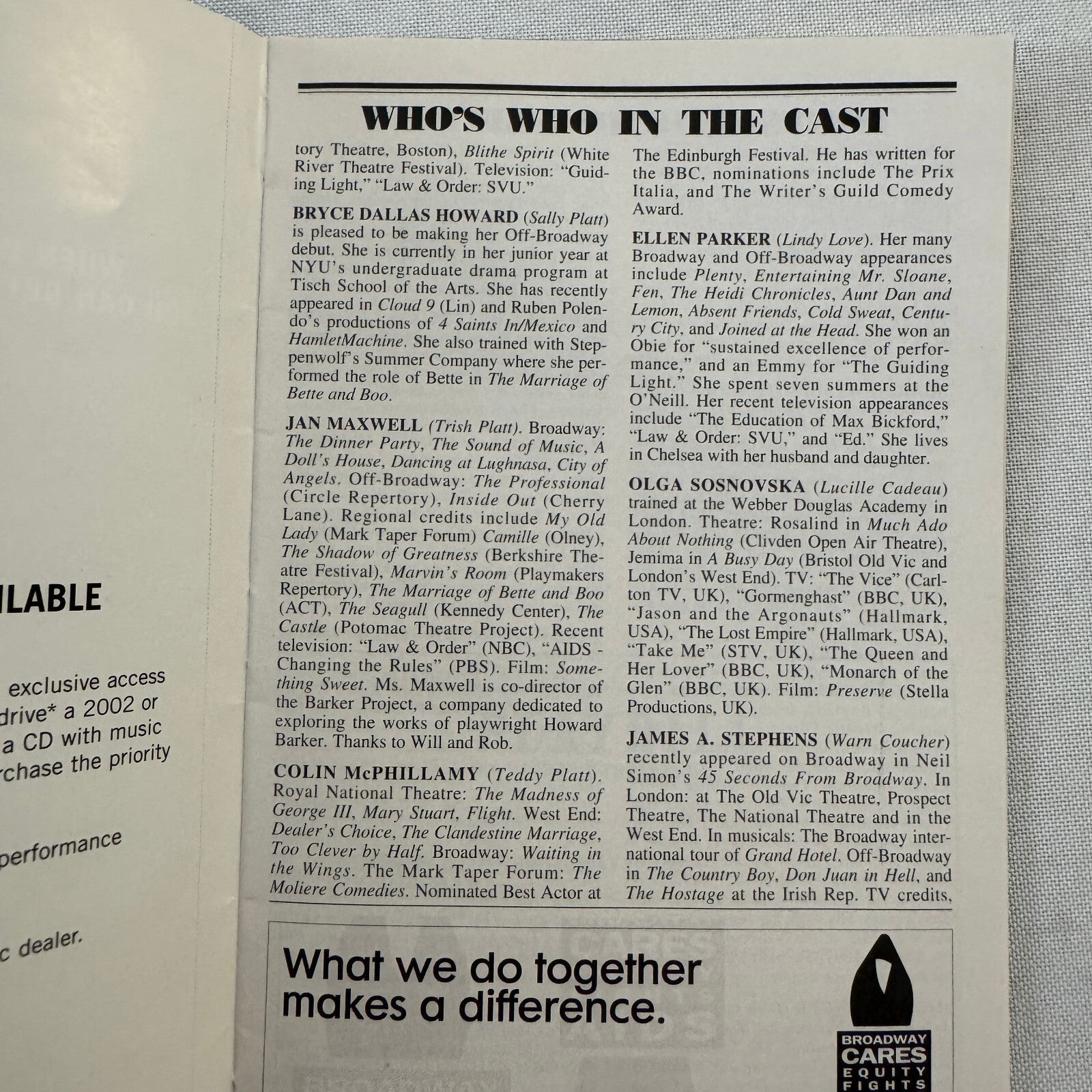 HOUSE Cast Signed Playbill 2002 Autographed Ron Howard Bryce Dallas Howard