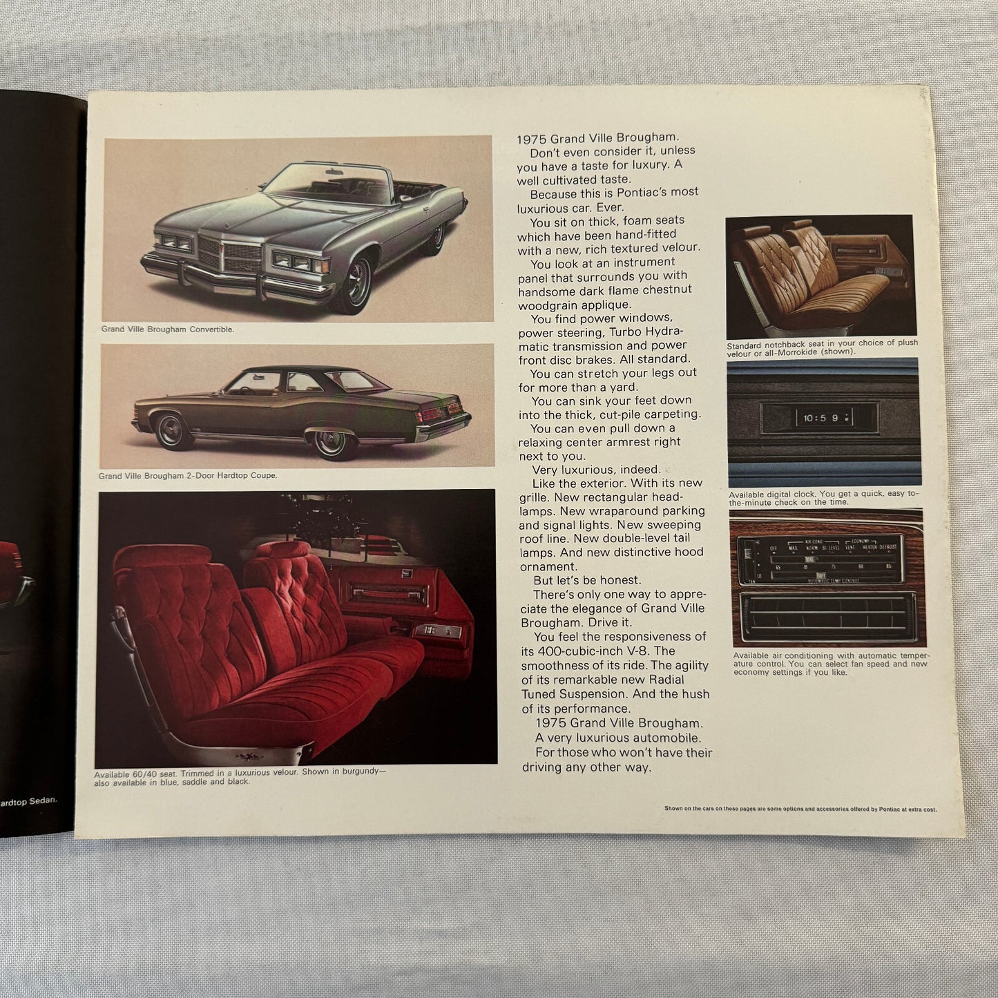 1975 Pontiac Grand Ville Brougham Catalina Bonneville Car Sales Brochure Catalog