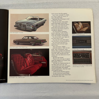 1975 Pontiac Grand Ville Brougham Catalina Bonneville Car Sales Brochure Catalog
