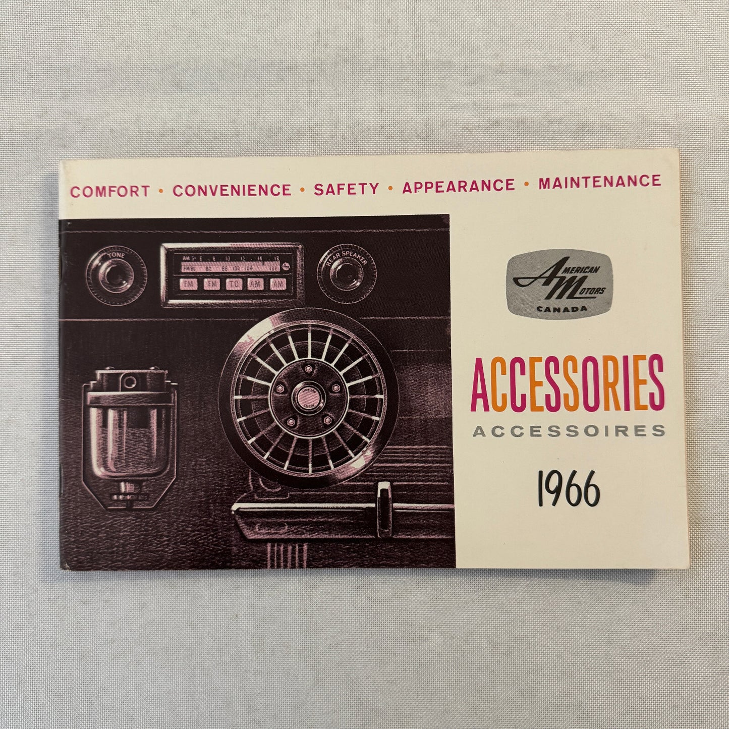 1966 American Motors Accessories Sales Brochure Catalog Advertising Wheels Radio