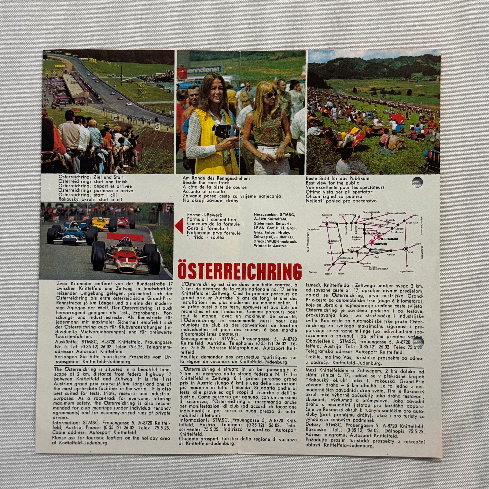 Vintage Osterreichring Austrian Grand Prix Race Track Program Formula 1 Racing