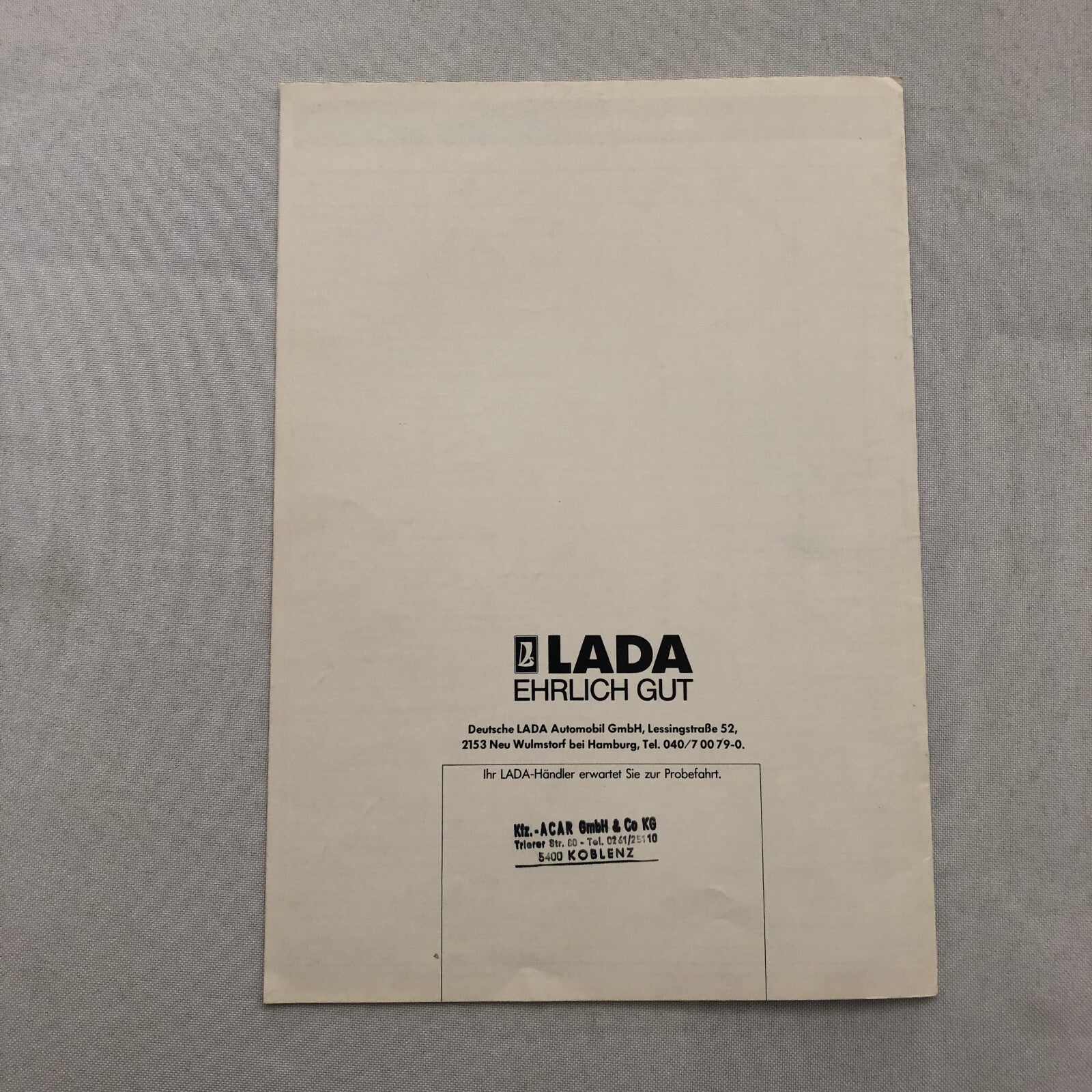 Lada Niva Car Sales Brochure Catalog Niva L Niva Cabrio L German Text European