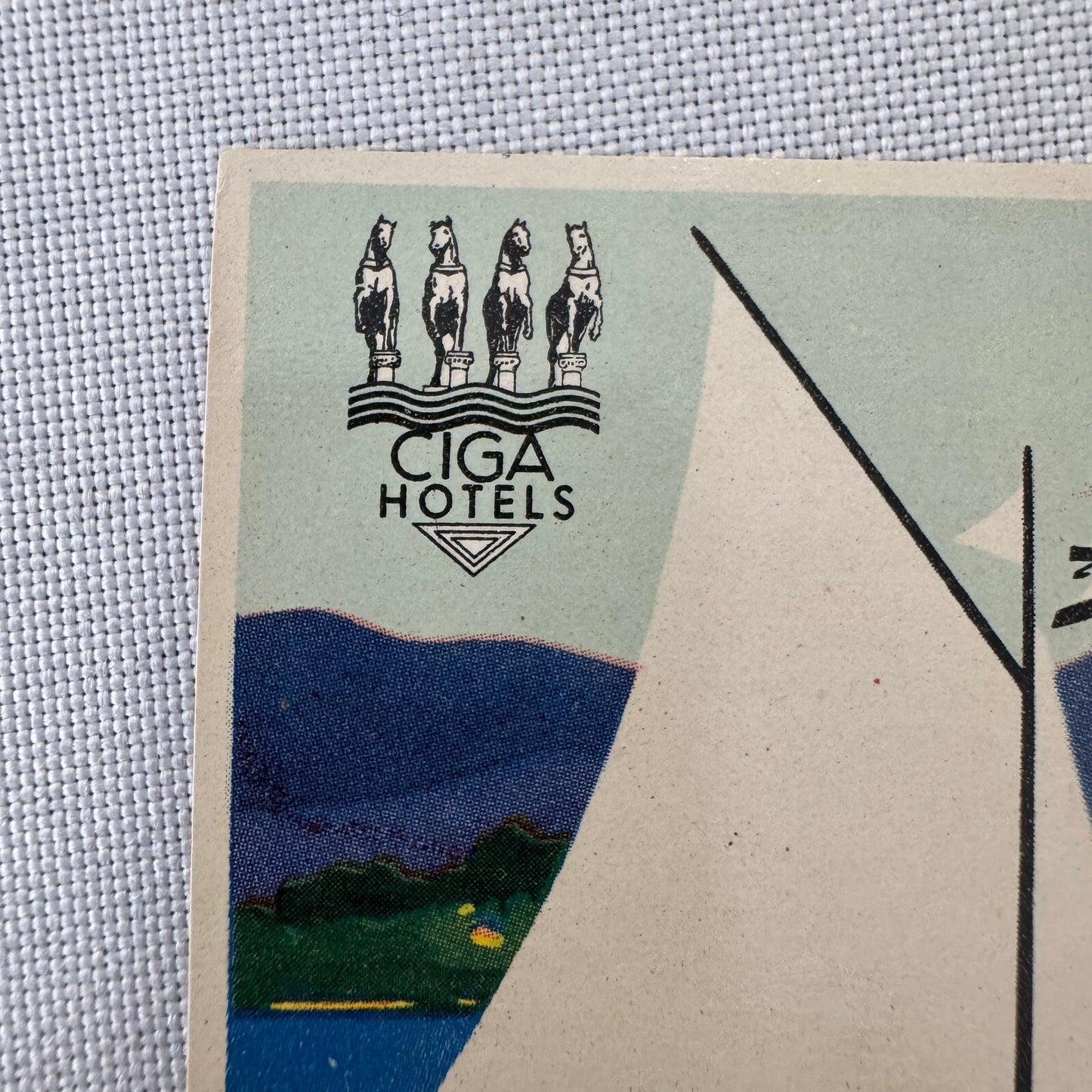 Vintage Hotel Travel Luggage Label Hotel Iles Borromees Stresa Lago Maggiore