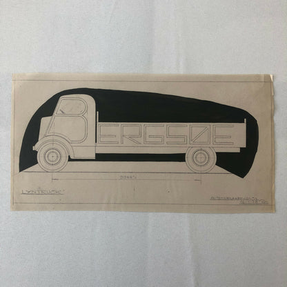 1935 Coachbuilder Truck Design Blueprint Rendering Blue Print 