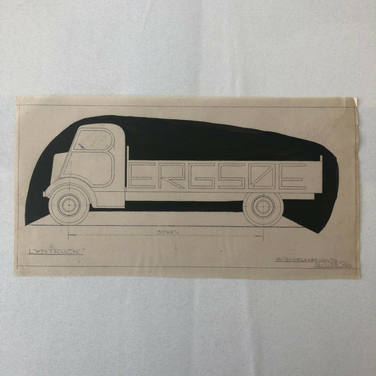 1935 Coachbuilder Truck Design Blueprint Rendering Blue Print 