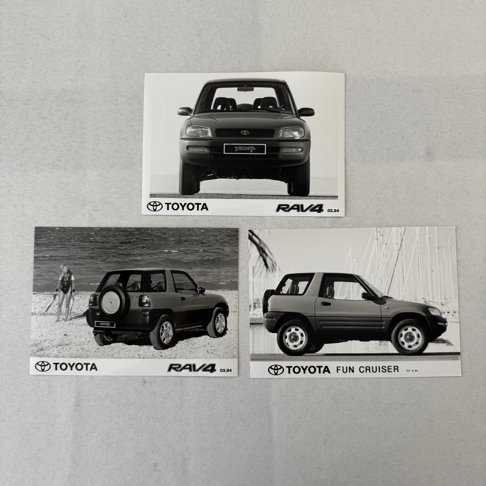 1994 Toyota Rav4 and Fun Cruiser Factory Press Photo Photograph Lot 3x European