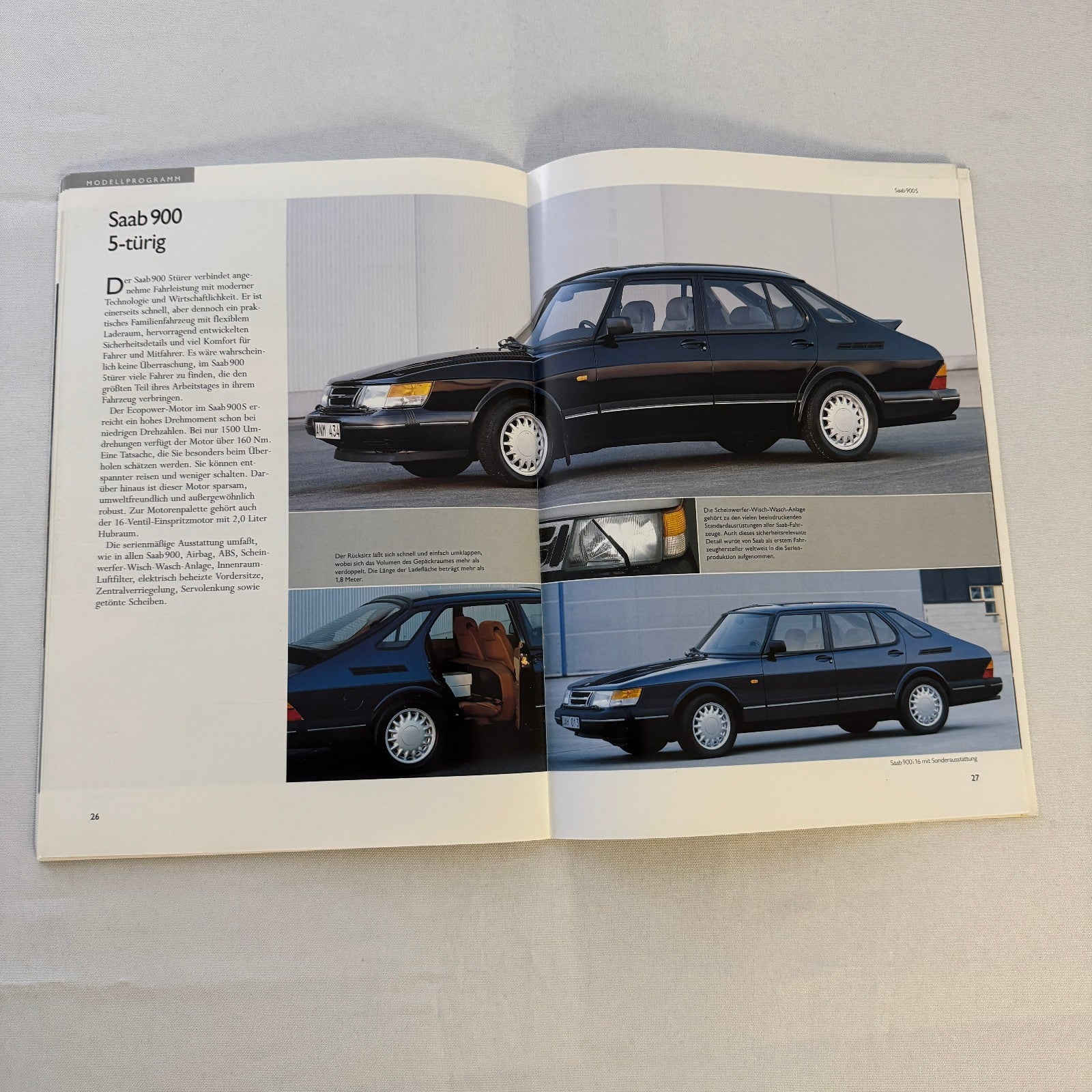 1993 Saab 900 Car Sales Brochure Catalog Saab 900 Cabriolet Turbo 16S GERMAN