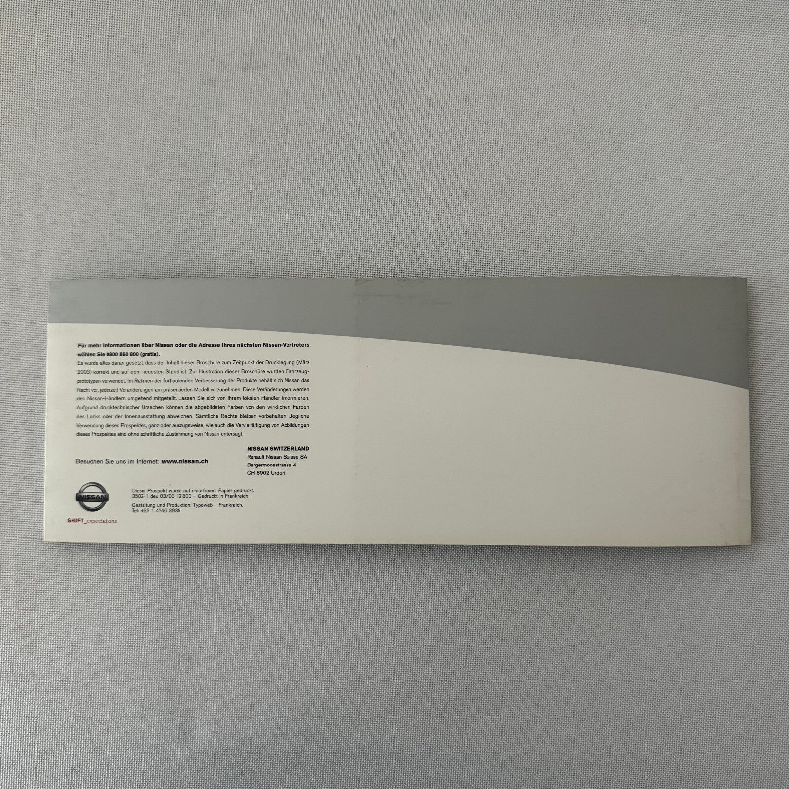 Nissan 350Z 350 Z Coupe Car Sales Brochure Catalog GERMAN Text 2003