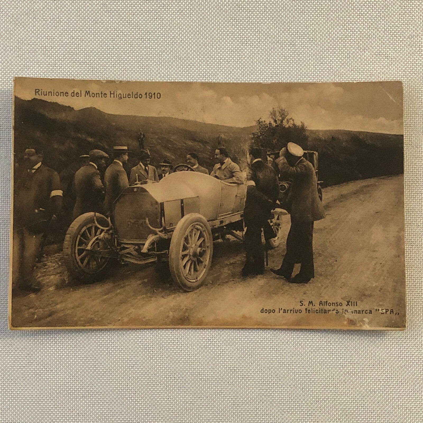 Antique 1910 Italian Racing Car Postcard Post Card Automobile Spa 1915 Stamp 