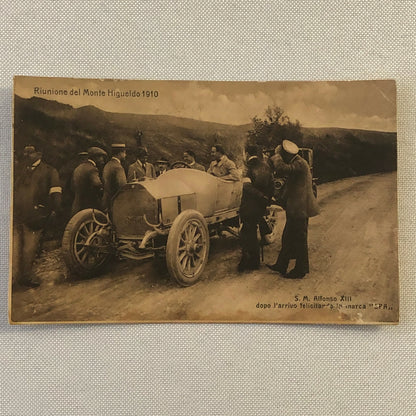 Antique 1910 Italian Racing Car Postcard Post Card Automobile Spa 1915 Stamp 