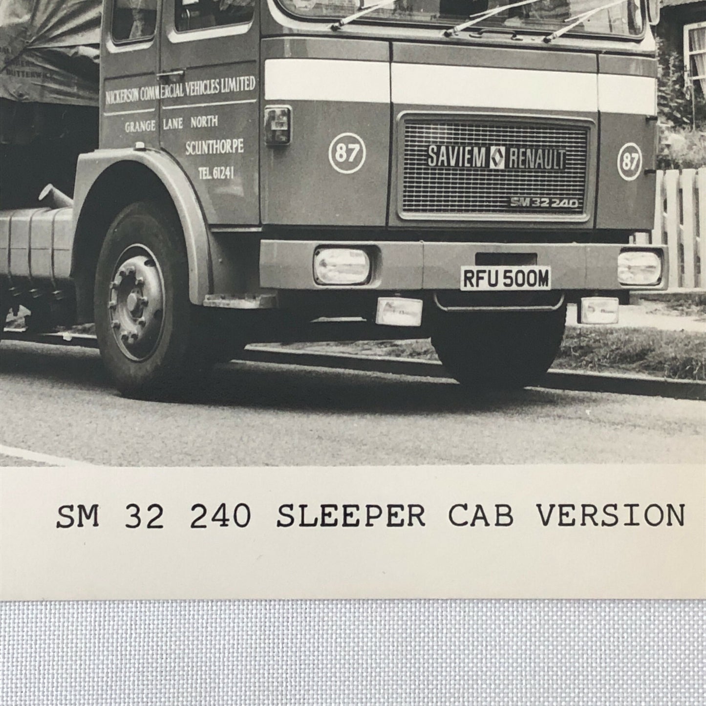 Vintage Saviem Renault SM 32 240 Sleeper Cab Truck Photo Photograph 