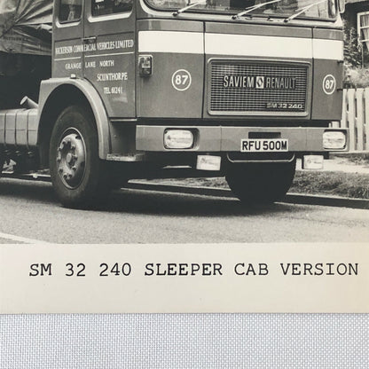 Vintage Saviem Renault SM 32 240 Sleeper Cab Truck Photo Photograph 