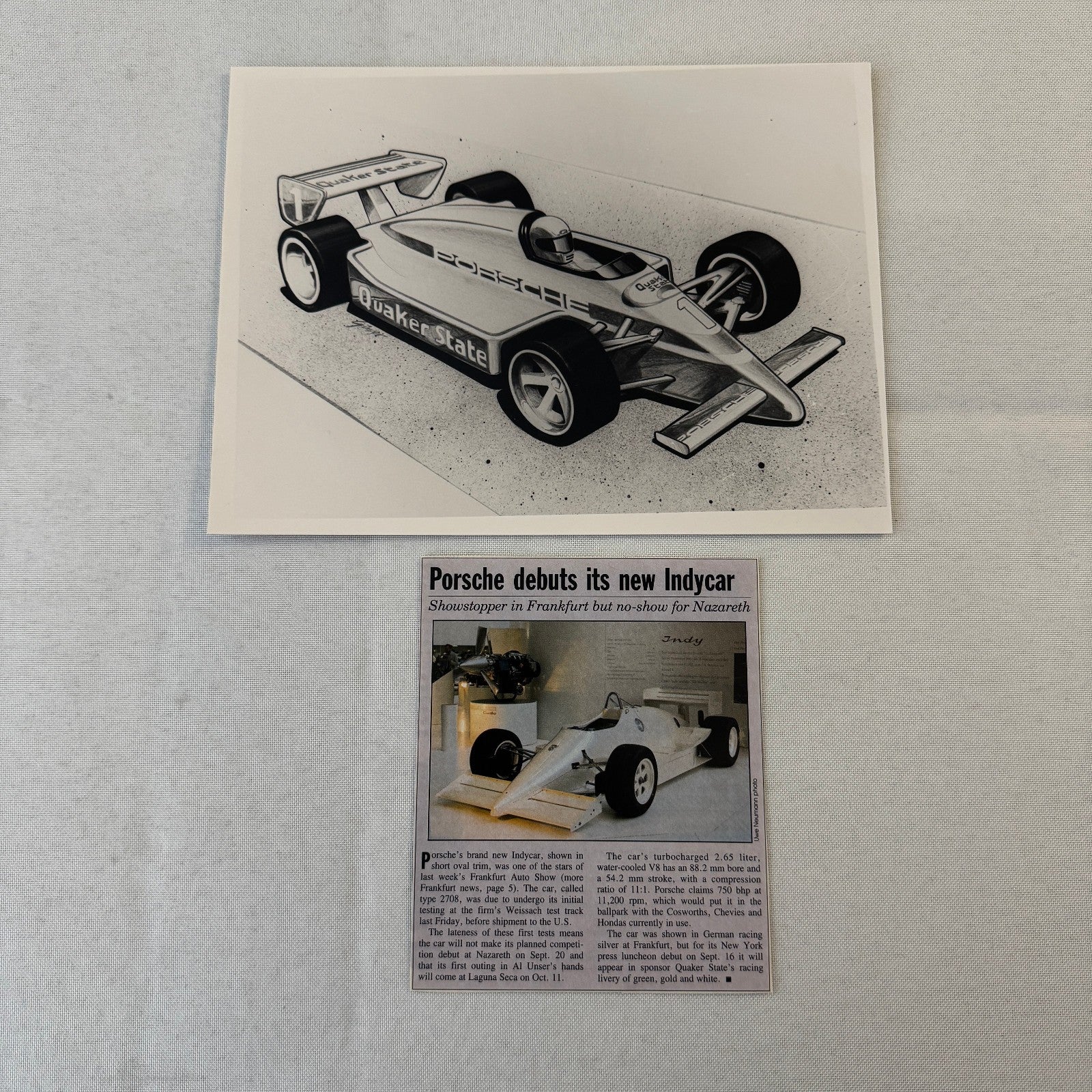 Porsche Quaker State Indy Racing Car Photo Photograph Print
