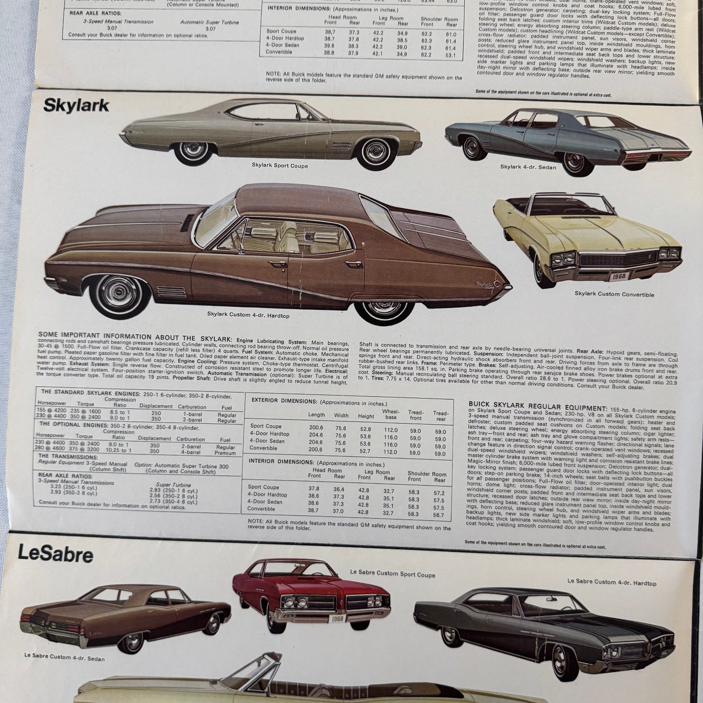 1968 Buick Sales Brochure GS400 GS350 Skylark Wildcat Electra Riviera Catalog
