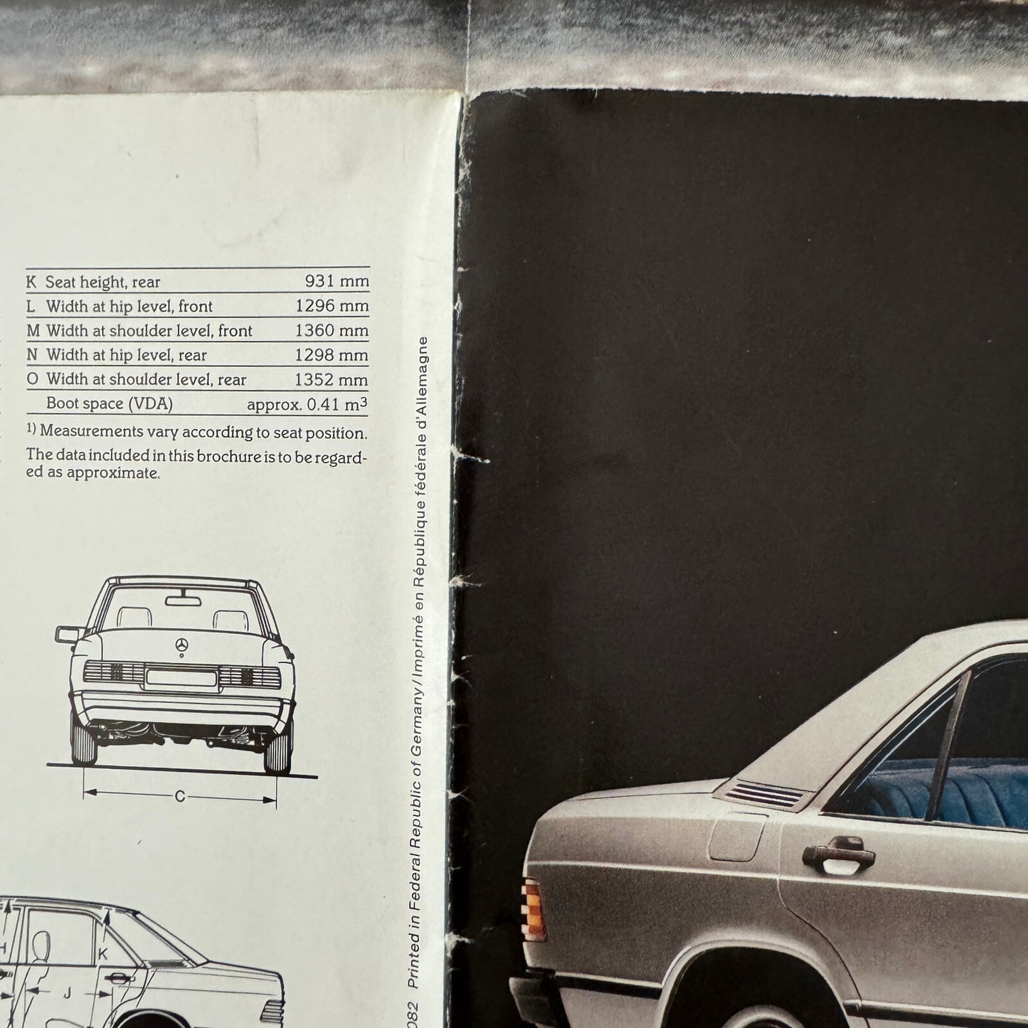 Mercedes Benz 190 and 190E Car Sales Brochure Catalog Advertising 190 E