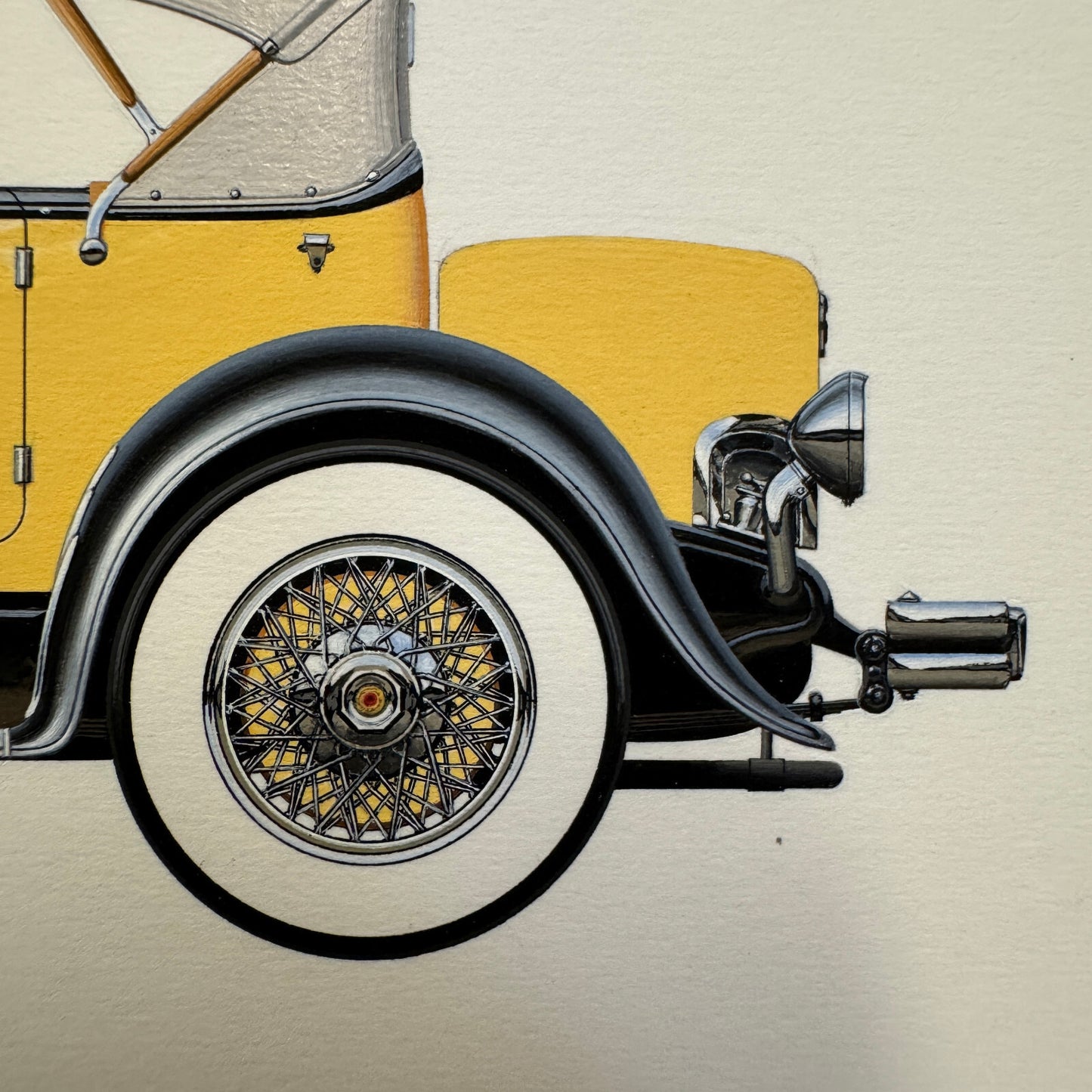 1932 Duesenberg Model J by Coachbuilder Derham Car Illustration Art Drawing