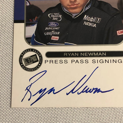 2001 2002 Press Pass Signings Ryan Newman Auto Signature Signed Card NASCAR