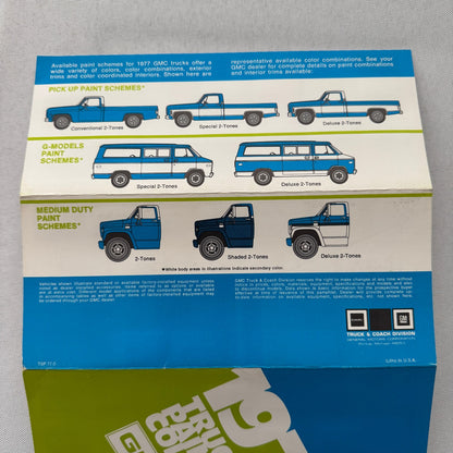 1977 GMC Truck Paint Chip Exterior Color Brochure Jimmy Pickup Suburban Van
