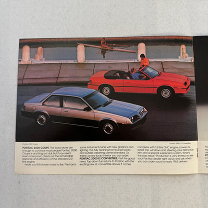 1983 Pontiac 2000 Car Sales Brochure Catalog Convertible Coupe Sedan Hatch Wagon
