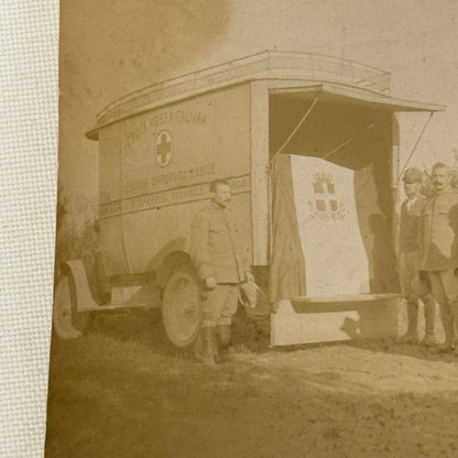Vintage Photograph Photo Antique Military Ambulance People Soldiers