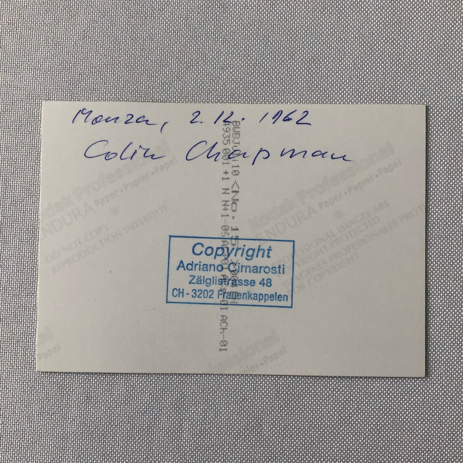 1962 Monza Colin Chapman Lotus Racing Photo Photograph Adriano Cimarosti 