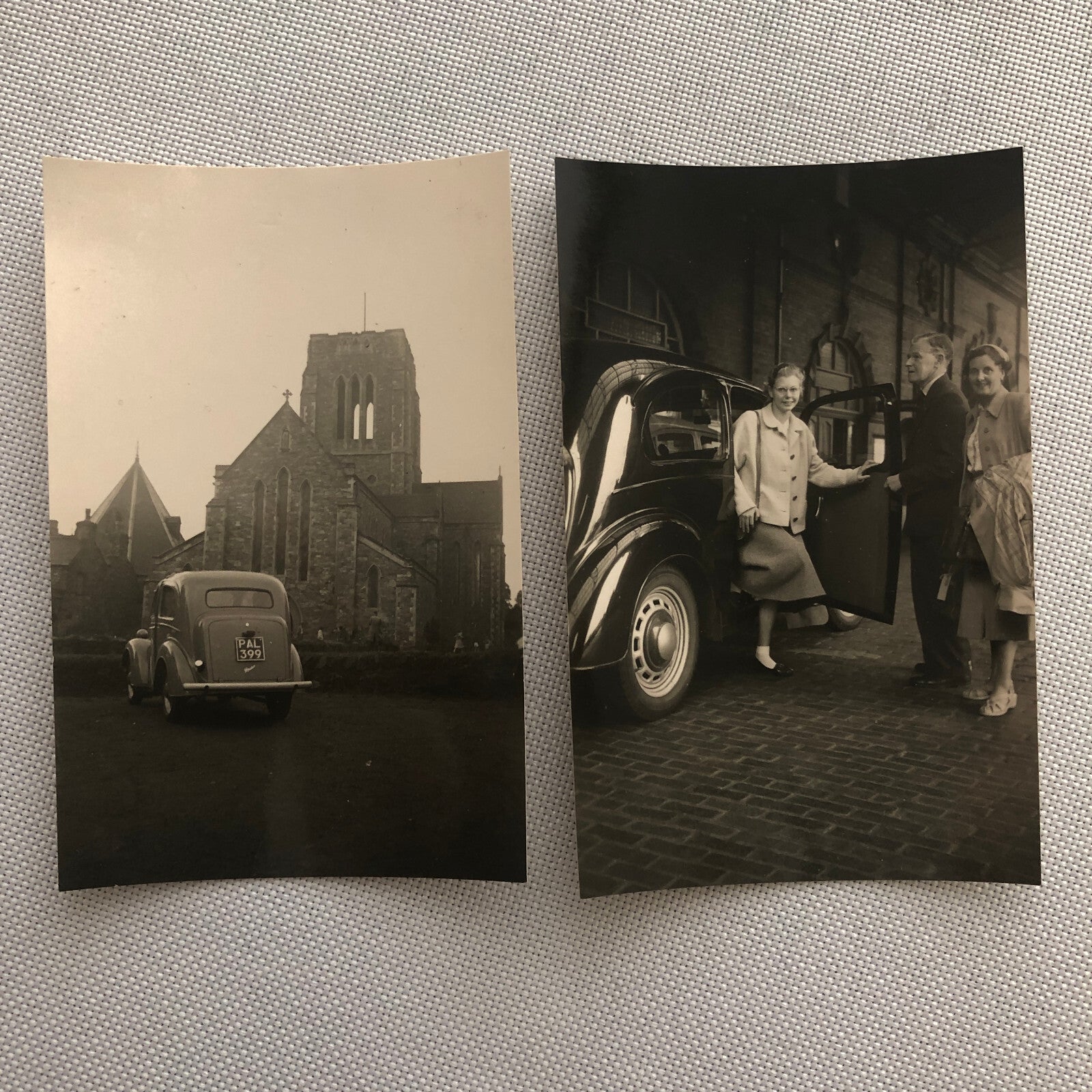 Vintage Photo Photograph Lot People Car Automobile Church AL22SM1